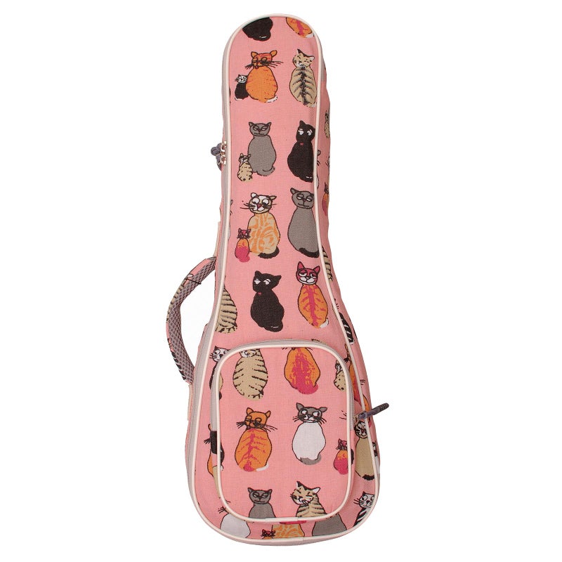 MUSIC FIRST Canvas MISS CAT ukulele case ukulele bag, Double Shoulder Straps, Original Design (Fit for 23~24 inch Concert Ukulele, Double Shoulder Straps) - Image 1